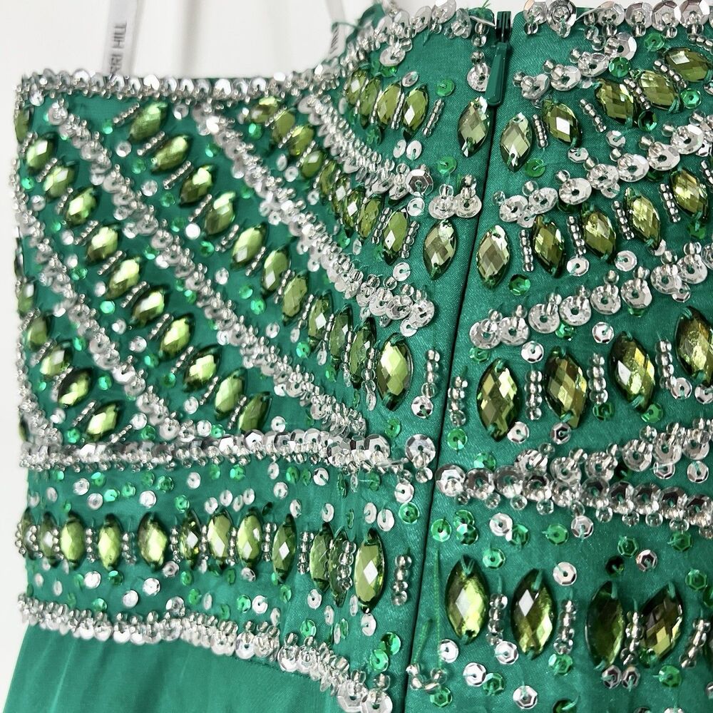 Sherri Hill Formal Dress #8546 Mardi Gras Strapless Emerald Green NWT Women’s 8 - Picture 11 of 14